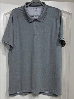 Eddie Bauer Men's Heather Slate Polo